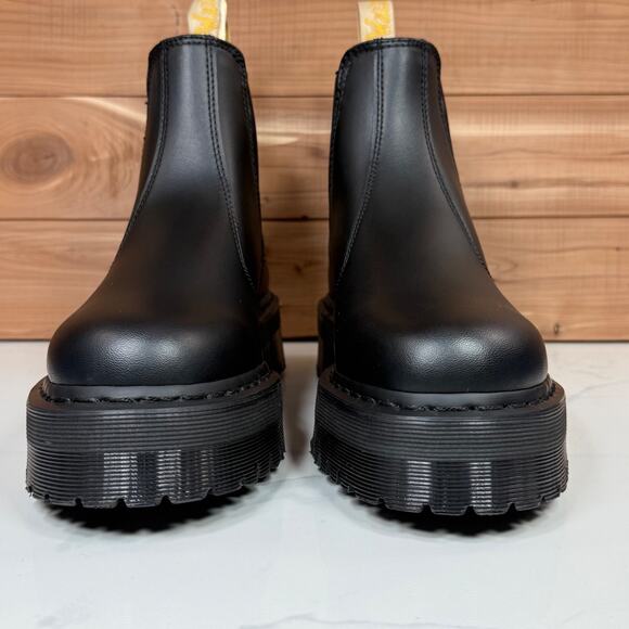 Dr Martens 2976 Quad Chelsea Boots Platform Black Womens Size 11 - Mens 10 Vegan - Picture 13 of 15
